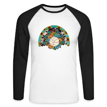 Ballon de volley-ball Volleyeur Rainbow Volleyball - T-shirt baseball manches longues Homme - blanc/noir - Devant - Nik (191cm)
