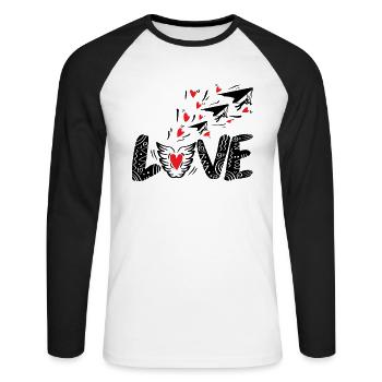 Hang-gliders, delta gliders, hang gliders - Unisex Long Sleeve Baseball T-Shirt - white/black - Front - Nik (191cm)