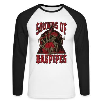 Bagpiper Scottish bagpipe sound - Unisex Long Sleeve Baseball T-Shirt - white/black - Front - Nik (191cm)