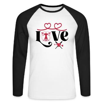Baseball Softball Mama Love Baseball - T-shirt baseball manches longues Homme - blanc/noir - Devant - Nik (191cm)