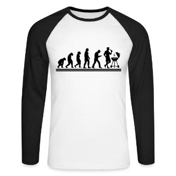 BBQ Barbecue Evolution Grill Barbecue Grill - T-shirt baseball manches longues Homme - blanc/noir - Devant - Nik (191cm)