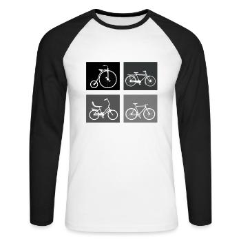 Vintage Gift Idea Bicycle - Unisex Long Sleeve Baseball T-Shirt - white/black - Front - Nik (191cm)