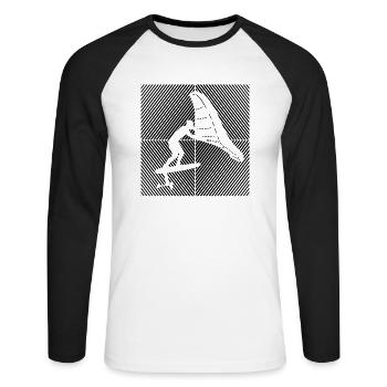 Wingfoil Surfer Wingfoiling Hydrofoil Kitefoil - T-shirt baseball manches longues Homme - blanc/noir - Devant - Nik (191cm)