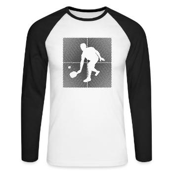 Pickleball Player Pickleball Balls Game - Unisex Long Sleeve Baseball T-Shirt - white/black - Front - Nik (191cm)