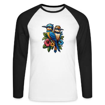 Bird breeder Ornithologist Bird watcher - Unisex Long Sleeve Baseball T-Shirt - white/black - Front - Nik (191cm)