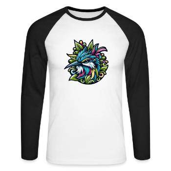 Bird breeder Ornithologist Bird watcher - Unisex Long Sleeve Baseball T-Shirt - white/black - Front - Nik (191cm)