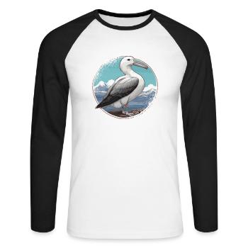 Bird breeder Ornithologist Bird watcher - Unisex Long Sleeve Baseball T-Shirt - white/black - Front - Nik (191cm)