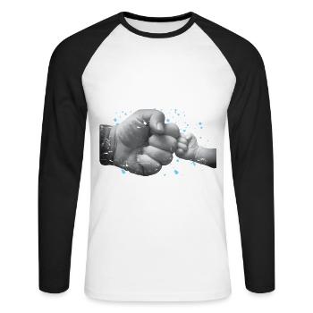 Father And Son Best Friends For life - Unisex Long Sleeve Baseball T-Shirt - white/black - Front - Nik (191cm)