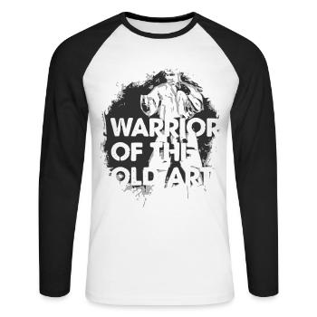 2reborn warrior of old style karate kickboxen mma - Unisex Long Sleeve Baseball T-Shirt - white/black - Front - Nik (191cm)