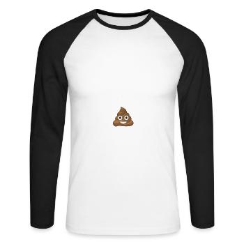 merde Poop Designs - T-shirt baseball manches longues Homme - blanc/noir - Devant - Nik (191cm)