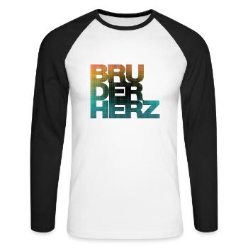 Bruderherz Bester Bruder der Welt Geschenkidee - Unisex Baseballshirt langarm - Weiß/Schwarz - Vorne - Nik (191cm)