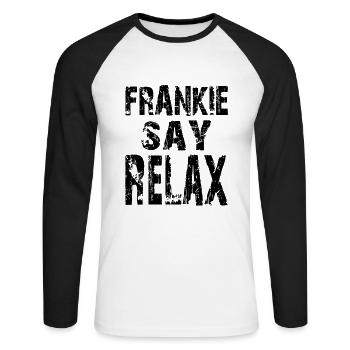FRANKIE SAY RELAX - Unisex Long Sleeve Baseball T-Shirt - white/black - Front - Nik (191cm)