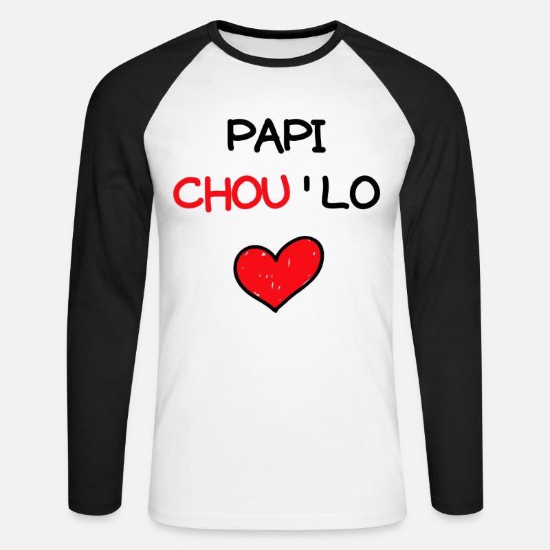 Papi Chou'Lo - Papi chulo - T-shirt baseball manches longues Homme - blanc/noir