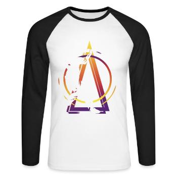 Baseball Baseballspieler USA Sport Home Run - Unisex Baseballshirt langarm - Weiß/Schwarz - Vorne - Nik (191cm)