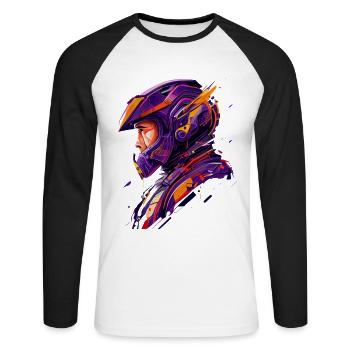 Future astronaut with space suit - Unisex Long Sleeve Baseball T-Shirt - white/black - Front - Nik (191cm)