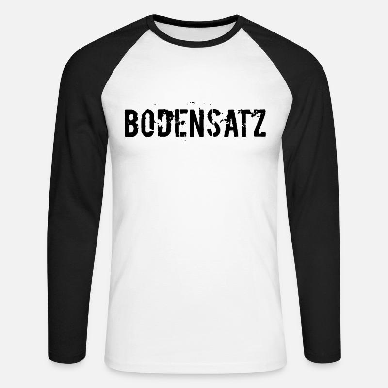 Bodensatz - Unisex Baseballshirt langarm - Weiß/Schwarz