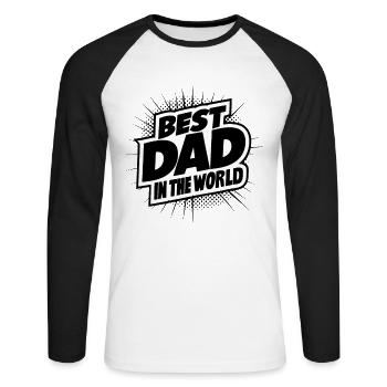 Best Dad Forever for Father's Day or Birthday - Unisex Long Sleeve Baseball T-Shirt - white/black - Front - Nik (191cm)