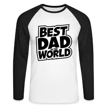 Best Dad Forever for Father's Day or Birthday - Unisex Long Sleeve Baseball T-Shirt - white/black - Front - Nik (191cm)