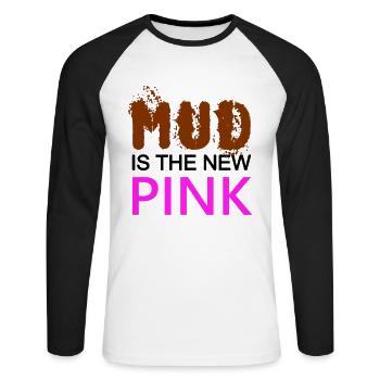 MUD est le nouveau cochon ROSE - Confiant - Sale - T-shirt baseball manches longues Homme - blanc/noir - Devant - Nik (191cm)