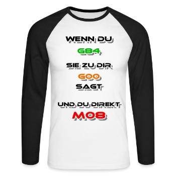Zerspanungsmechaniker - Unisex Baseballshirt langarm - Weiß/Schwarz - Vorne - Nik (191cm)