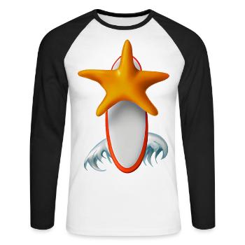 Planche de surf Starfish - T-shirt baseball manches longues Homme - blanc/noir - Devant - Nik (191cm)