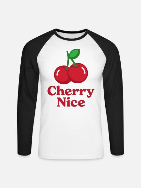 Kirsche Nizza - Unisex Baseballshirt langarm - Weiß/Schwarz