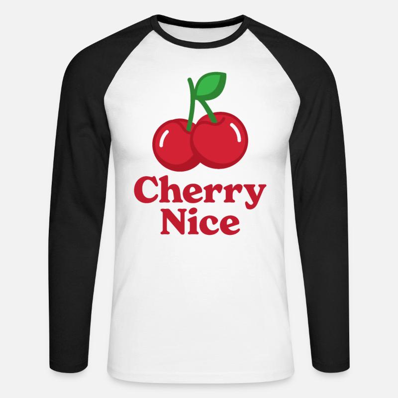 Kirsche Nizza - Unisex Baseballshirt langarm - Weiß/Schwarz