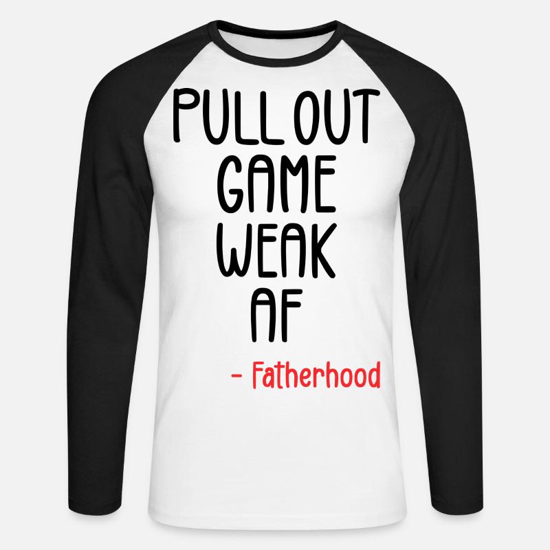 Pull out game weak af - T-shirt baseball manches longues Homme - blanc/noir
