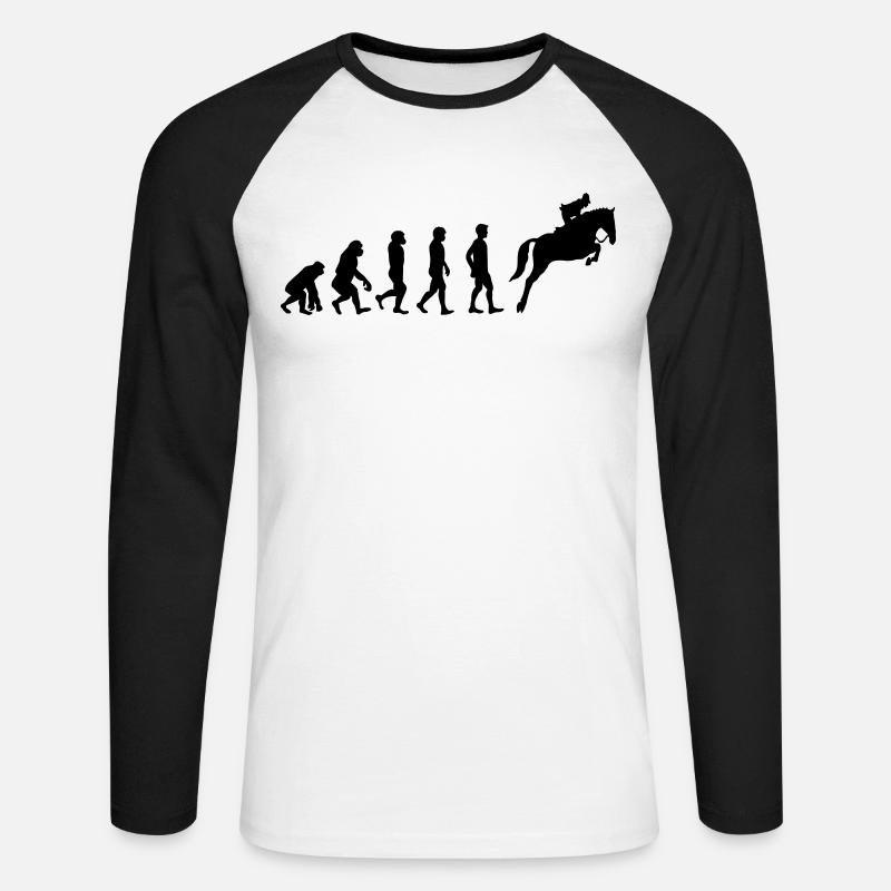 Reiter Evolution - Unisex Baseballshirt langarm - Weiß/Schwarz