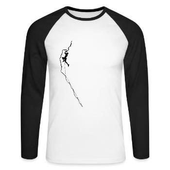 montée - T-shirt baseball manches longues Homme - blanc/noir - Devant - Nik (191cm)
