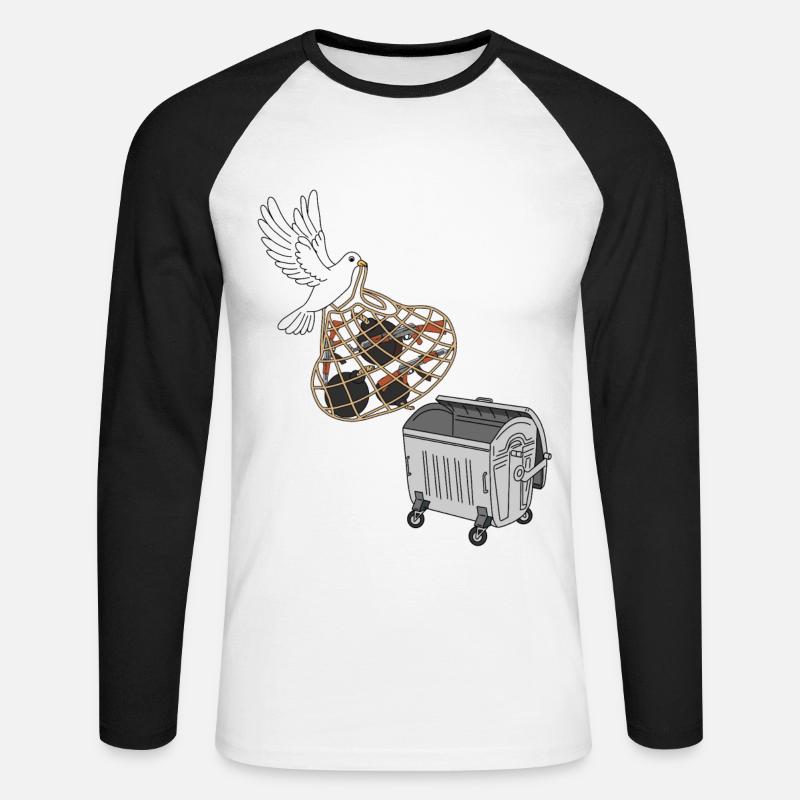 Weltfriedenstag - Unisex Baseballshirt langarm - Weiß/Schwarz