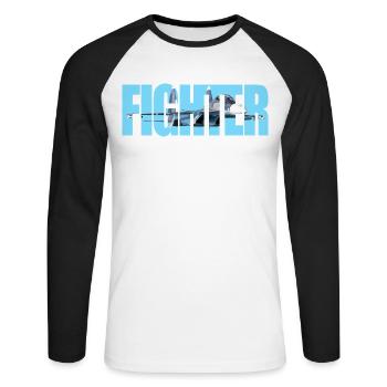 Fighter Su-30 SM - Unisex Long Sleeve Baseball T-Shirt - white/black - Front - Nik (191cm)