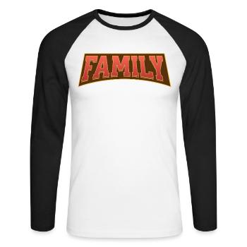 Famille - T-shirt baseball manches longues Homme - blanc/noir - Devant - Nik (191cm)