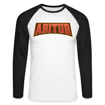 School leaving examination - Unisex Long Sleeve Baseball T-Shirt - white/black - Front - Nik (191cm)
