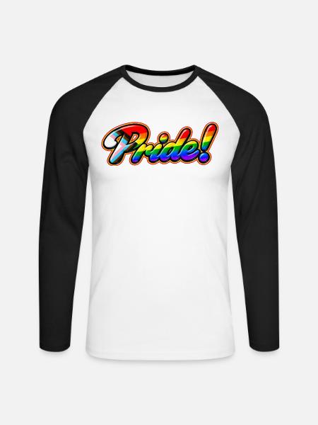 Pride-Progress - Unisex Baseballshirt langarm - Weiß/Schwarz
