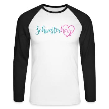 sis - Unisex Long Sleeve Baseball T-Shirt - white/black - Front - Nik (191cm)