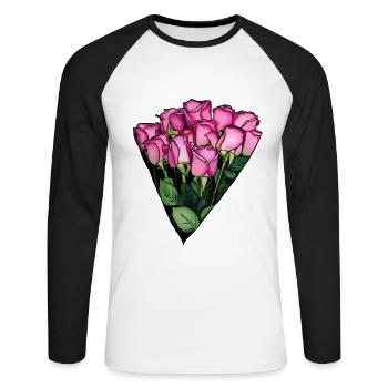 Blumen vom Floristen Geschenkidee für Liebende - Unisex Baseballshirt langarm - Weiß/Schwarz - Vorne - Nik (191cm)