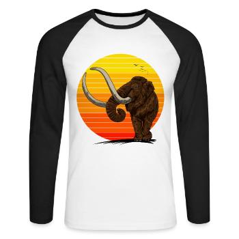 Beautiful mammoth in the sun Gift idea made of ice - Unisex Long Sleeve Baseball T-Shirt - white/black - Front - Nik (191cm)