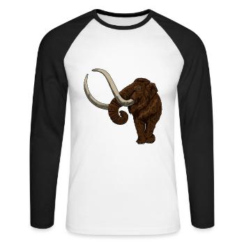 Mammouth de Ice Age Idée cadeau pour disparu - T-shirt baseball manches longues Homme - blanc/noir - Devant - Nik (191cm)