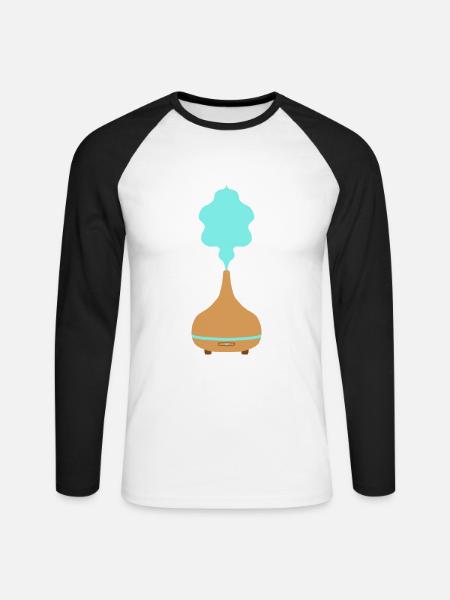 Aroma Diffuser / Duftlampe / Raumbefeuchter - Unisex Baseballshirt langarm - Weiß/Schwarz
