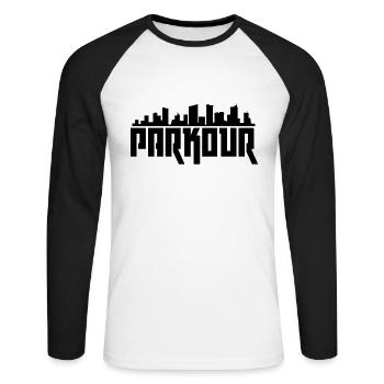 Parkour Parkour Runner Freerunning Freerunner Frees - Unisex Long Sleeve Baseball T-Shirt - white/black - Front - Nik (191cm)