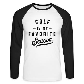 Golf Is My Favorite Season - Unisex Long Sleeve Baseball T-Shirt - white/black - Front - Nik (191cm)