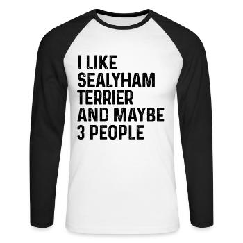 I Like Sealyham Terrier And Maybe 3 People Dog - Unisex Long Sleeve Baseball T-Shirt - white/black - Front - Nik (191cm)