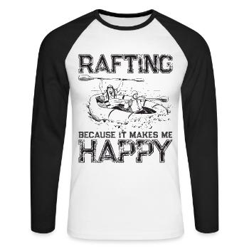 Rafting Is My Favorite Sport Boot fahren Berge - Unisex Baseballshirt langarm - Weiß/Schwarz - Vorne - Nik (191cm)