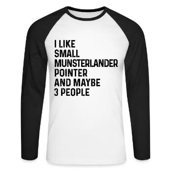 J’aime le petit pointeur Munsterlander et peut-être 3 - T-shirt baseball manches longues Homme - blanc/noir - Devant - Nik (191cm)