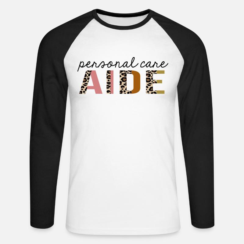 Körperpflege Aide Leopard Print Lustig - Unisex Baseballshirt langarm - Weiß/Schwarz