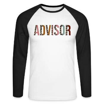 Berater - Unisex Baseballshirt langarm - Weiß/Schwarz - Vorne - Nik (191cm)