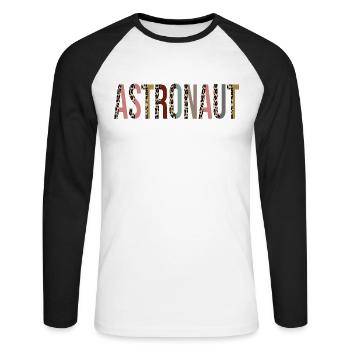 Astronaut - Unisex Long Sleeve Baseball T-Shirt - white/black - Front - Nik (191cm)