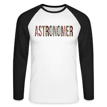 Astronomer - Unisex Long Sleeve Baseball T-Shirt - white/black - Front - Nik (191cm)