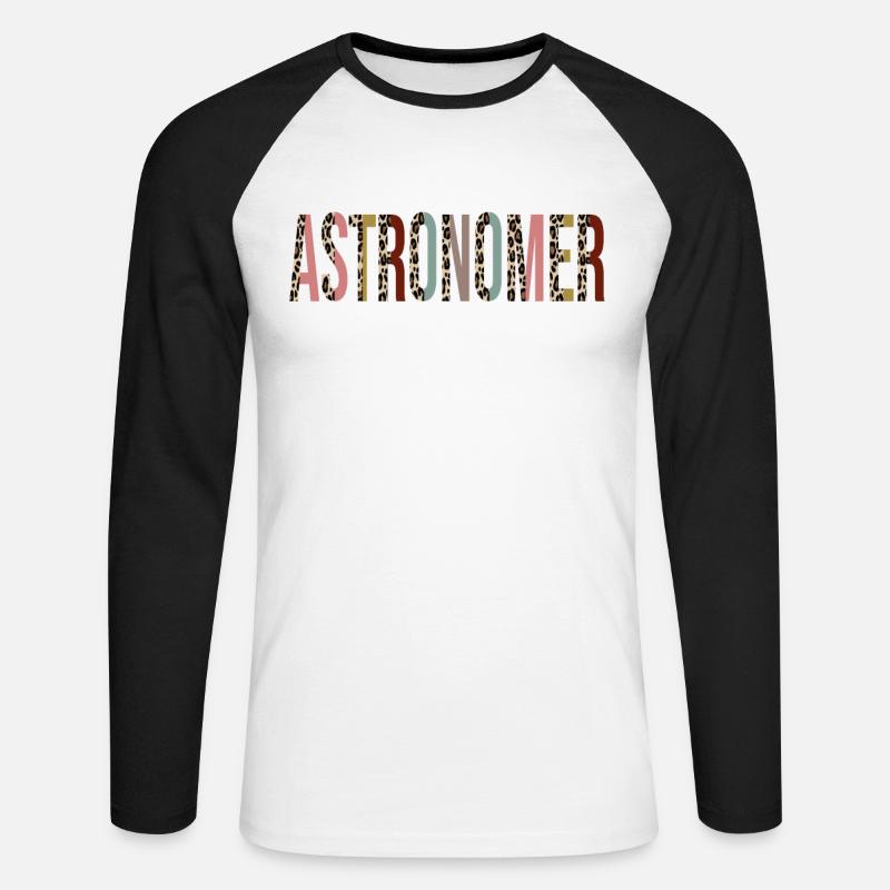 Astronom - Unisex Baseballshirt langarm - Weiß/Schwarz